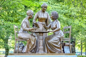 Group visit to see the sculptures of Central Park, including the new Women Rights Monument